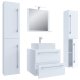 VCM NORDIC Badinos II 60 cm 5-delt servant, m. speilskap, vask, 3 skap - hvit melamin