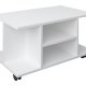 VCM NORDIC Findalo TV-Tisch, m. 4 Fächern und Rollen - Holz weiß (80x40)