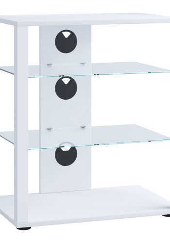 VCM NORDIC Folas Hi-Fi- und TV-Tisch, m. 2 Glasböden - Holz weiß (60x41)