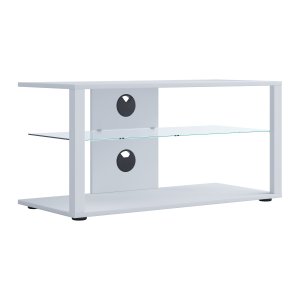 VCM NORDIC Folas L Hi-fi og TV-bord, m. 1 glashylde - hvid tr (90x41)