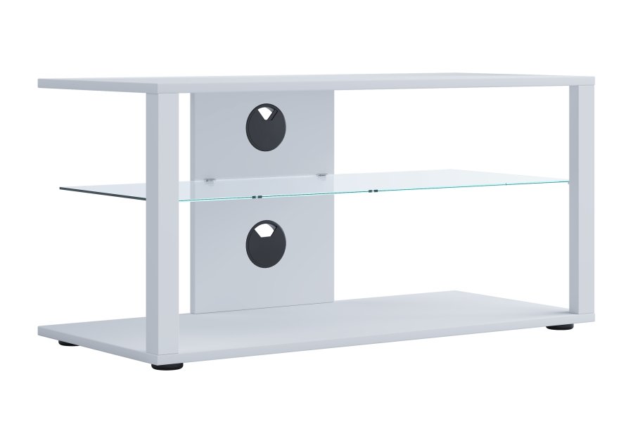 VCM NORDIC Folas L Hi-Fi- und Fernsehtisch, m. 1 Glasablage - Holz weiß (90x41)