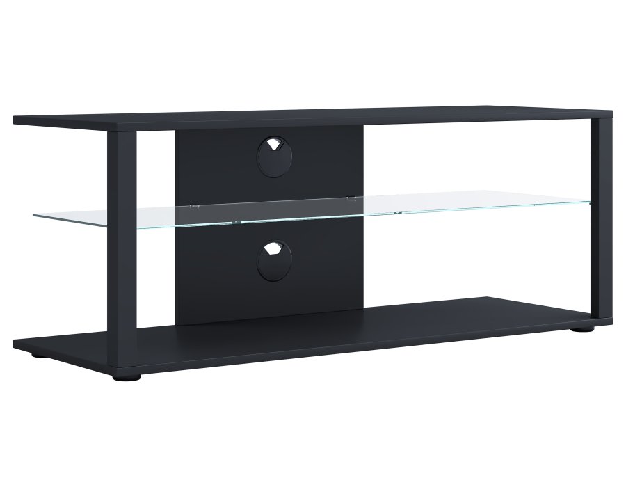 VCM NORDIC Folas XL HiFi- und TV-Tisch, m. 1 Glasablage - Holz schwarz (115x41)