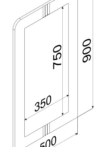 VCM NORDIC Balia Wandspiegel, rechteckig – weißes Holz (90x50)