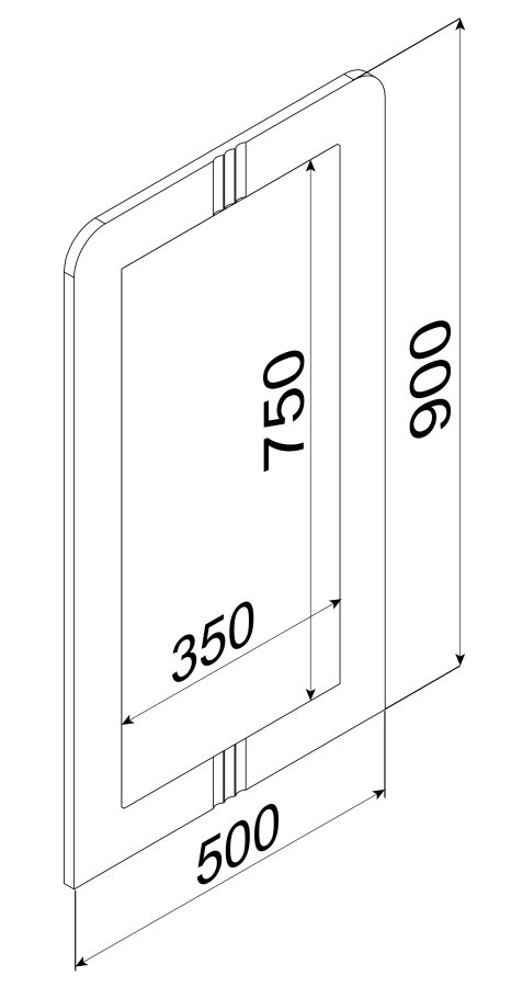 VCM NORDIC Balia Wandspiegel, rechteckig – weißes Holz (90x50)