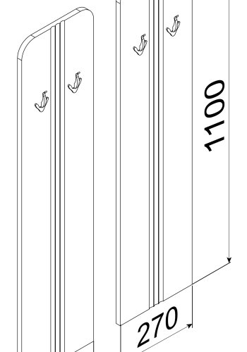 VCM NORDIC Balia Garderobenständer mit 4 Haken - Naturholz (2er-Set)