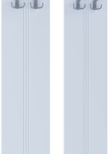 VCM NORDIC Balia Garderobenständer, m. 4 Haken - Holz weiß (2er-Set)