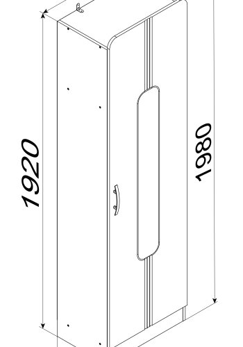 VCM NORDIC Balia Kleiderschrank, mit 1 Tür und 1 Einlegeboden – Naturholz
