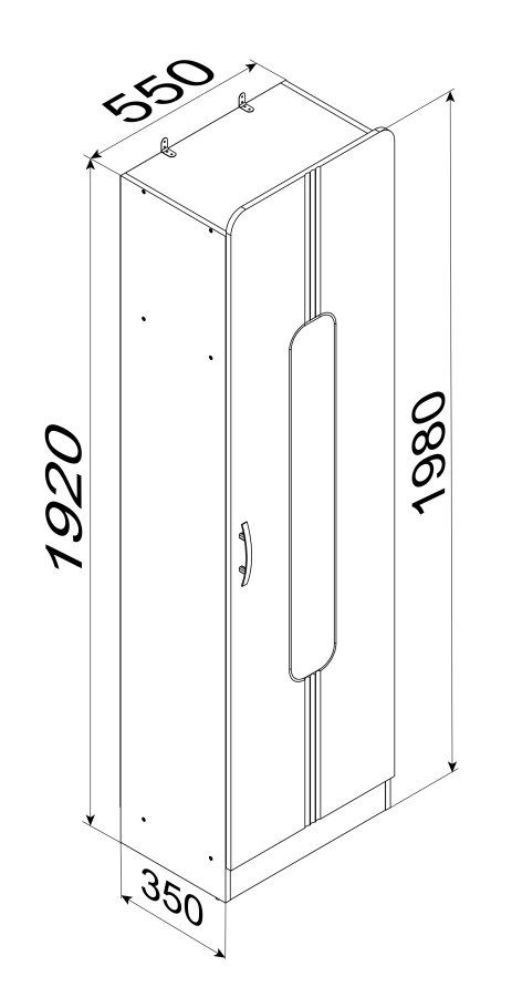 VCM NORDIC Balia Kleiderschrank, mit 1 Tür und 1 Einlegeboden – Naturholz