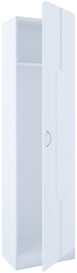 VCM NORDIC Balia Kleiderschrank, mit 1 Tür und 1 Einlegeboden – weißes Holz
