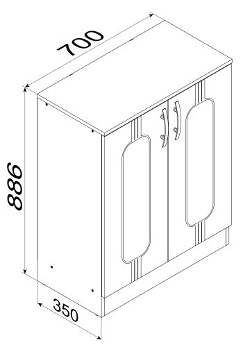 VCM NORDIC Balia 2-türige Kommode, m. 2 Türen und 1 Einlegeboden - Holz weiß