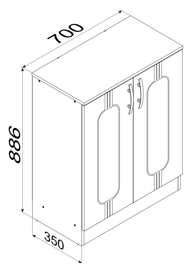 VCM NORDIC Balia 2-türige Kommode, m. 2 Türen und 1 Einlegeboden - Holz weiß