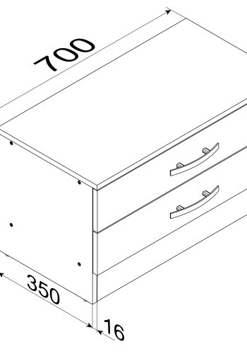 VCM NORDIC Balia Kommode/Bank, m. 2 Schubladen - Holz weiß