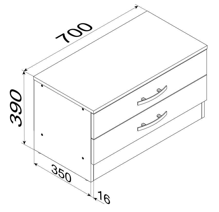 VCM NORDIC Balia Kommode/Bank, m. 2 Schubladen - Holz weiß
