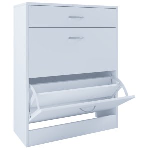 VCM NORDIC Balia skoskab, m. 2 lger og 1 skuffe - hvid tr