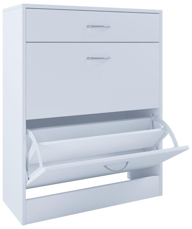 VCM NORDIC Balia Schuhschrank, m. 2 Türen und 1 Schublade - Holz weiß