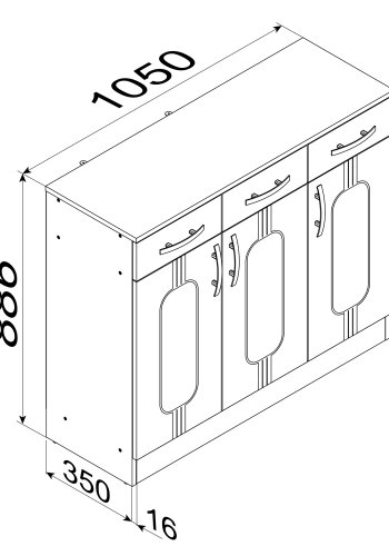 VCM NORDIC Balia Kommode, mit 3 Türen und 3 Schubladen – weißes Holz
