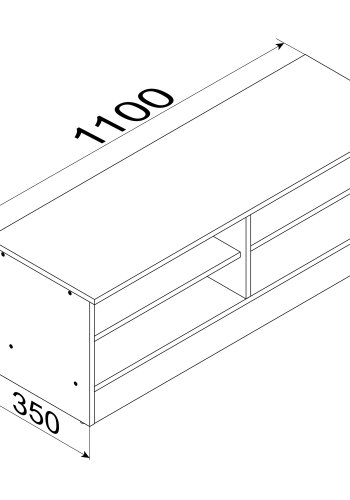 VCM NORDIC Balia TV-Tisch, m. 4 offenen Fächern - Holz weiß (110x35)