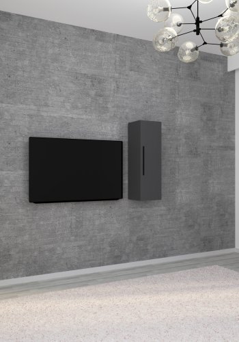 VCM NORDIC Arila L Hängeschrank, m. 1 Tür und 2 Einlegeböden – Holz anthrazitgrau