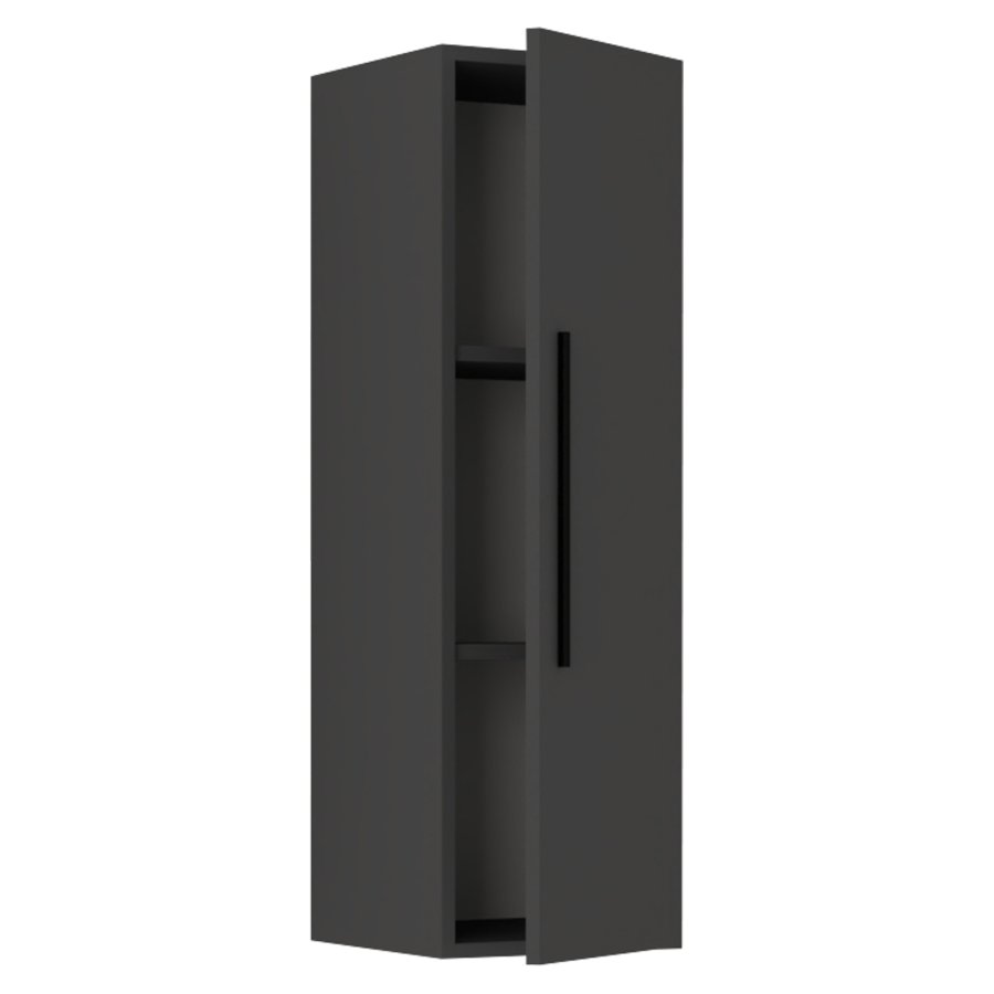 VCM NORDIC Arila L Hängeschrank, m. 1 Tür und 2 Einlegeböden – Holz anthrazitgrau