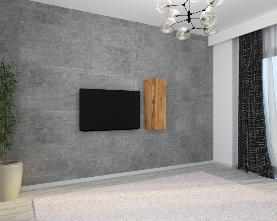 VCM NORDIC Arila L Hängeschrank, m. 1 Tür und 2 Einlegeböden - Naturholz