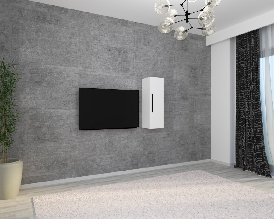 VCM NORDIC Arila L Hängeschrank, m. 1 Tür und 2 Einlegeböden – Holz weiß