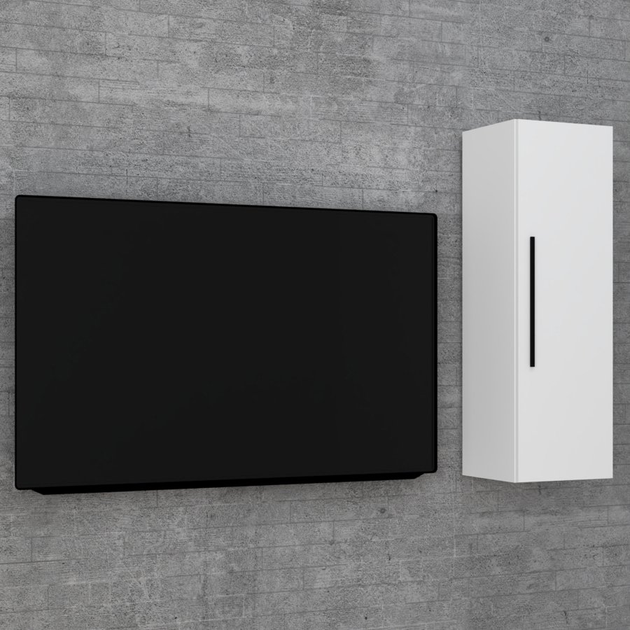 VCM NORDIC Arila L Hängeschrank, m. 1 Tür und 2 Einlegeböden – Holz weiß