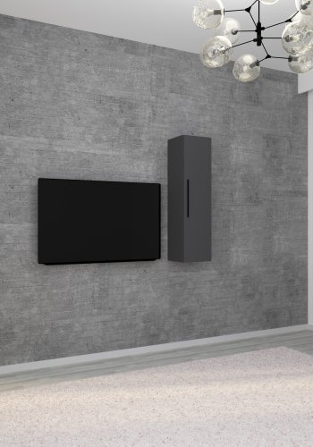 VCM NORDIC Arila XL Hängeschrank, m. 1 Tür und 3 Einlegeböden – Holz anthrazitgrau