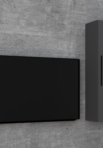 VCM NORDIC Arila XL Hängeschrank, m. 1 Tür und 3 Einlegeböden – Holz anthrazitgrau