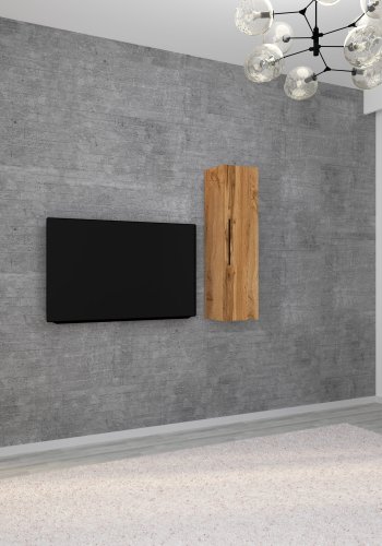 VCM NORDIC Arila XL Hängeschrank, m. 1 Tür und 3 Einlegeböden - Naturholz