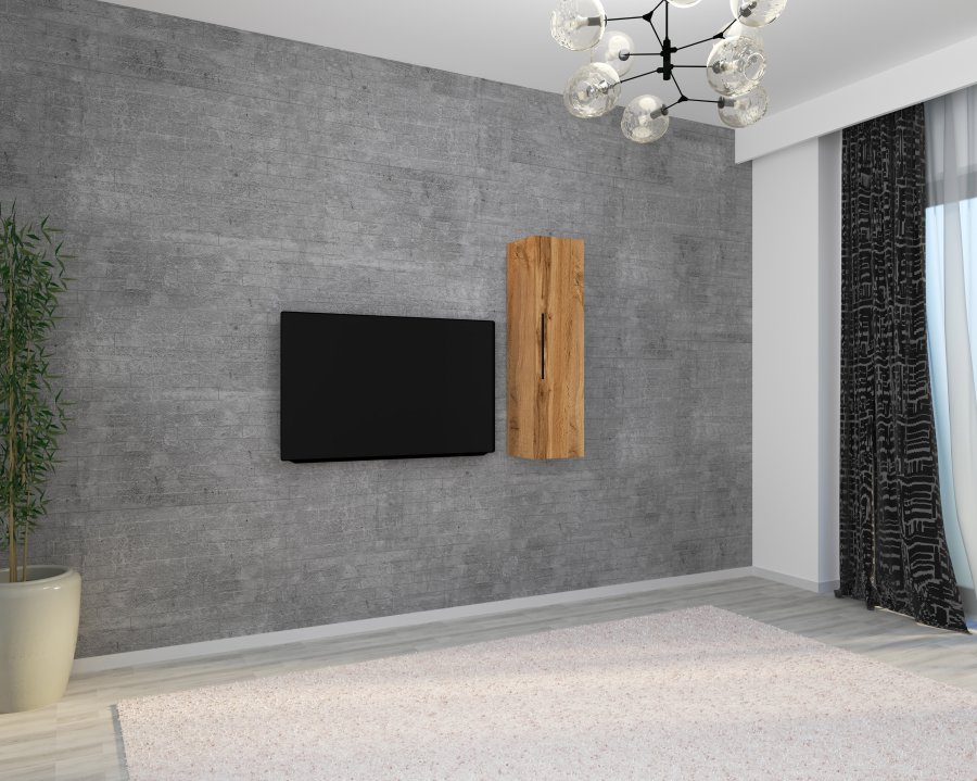 VCM NORDIC Arila XL Hängeschrank, m. 1 Tür und 3 Einlegeböden - Naturholz