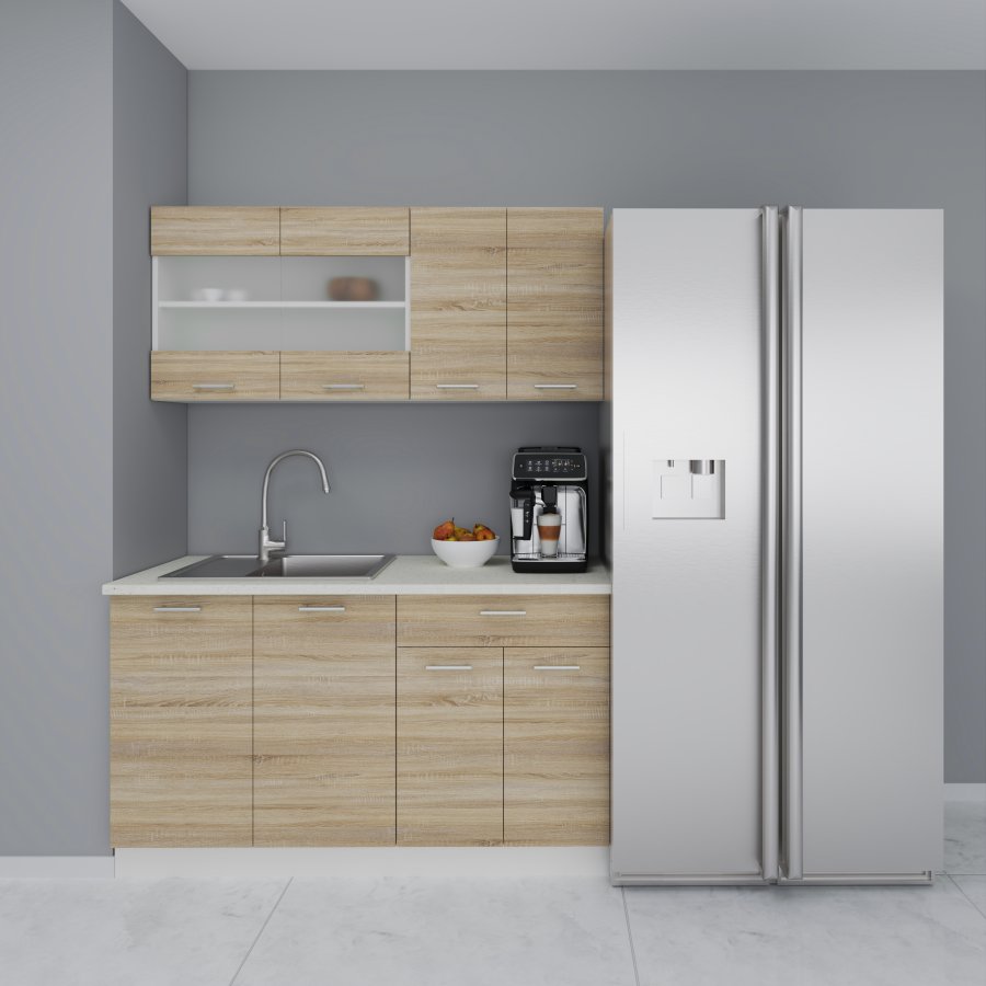 VCM NORDIC 140 Esilo 4-delt kjkkenkrok - glass og naturlig tre