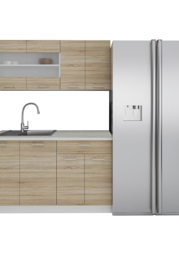 VCM NORDIC 140 Esilo 4-delt kjkkenkrok - glass og naturlig tre