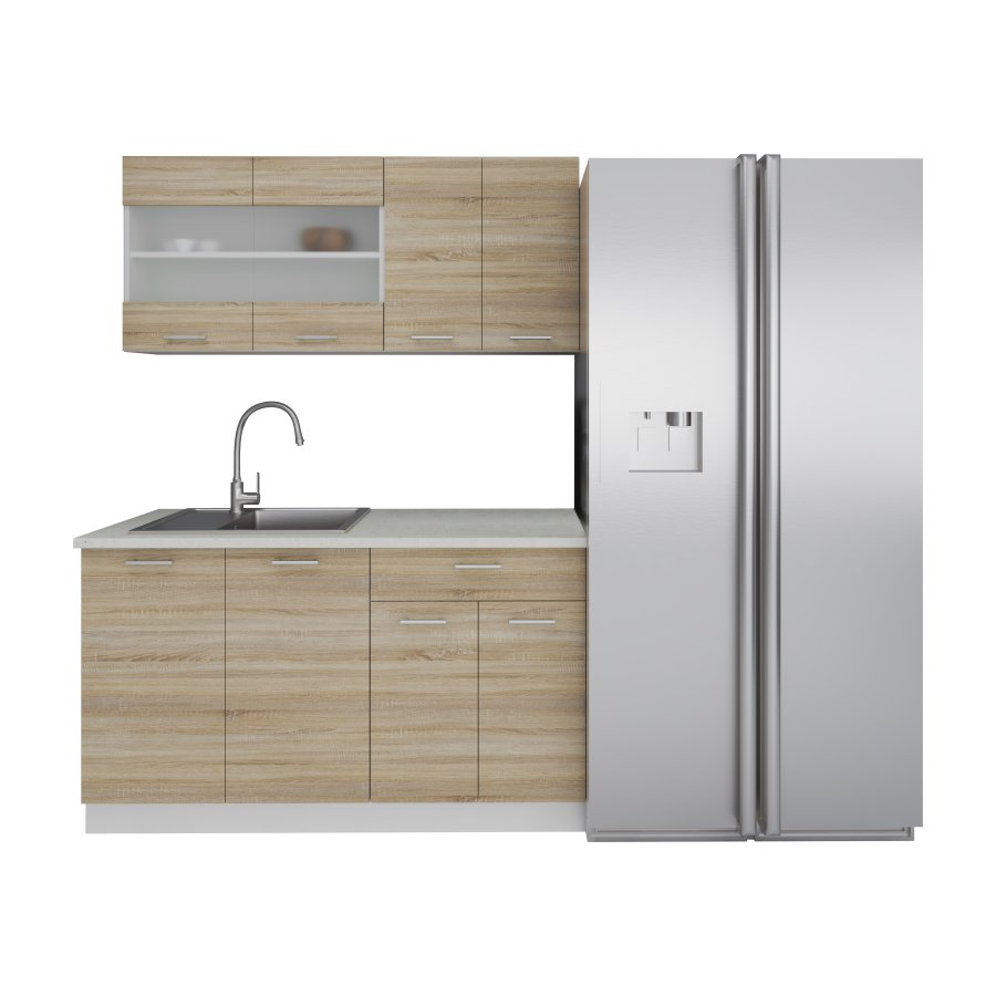 VCM NORDIC 140 Esilo 4-delt kjkkenkrok - glass og naturlig tre