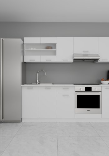 VCM NORDIC 240 Esilo 8-delt kjkkenkrok - glass og hvitt tre