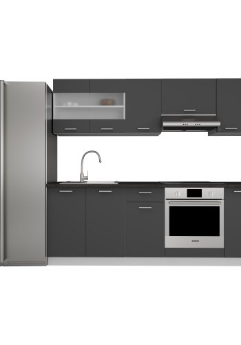 VCM NORDIC 240 Esilo 8-delt kjkkenkrok - glass og antrasittgr tre