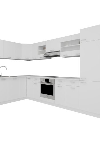 VCM NORDIC Esilo 13-delt hjrnekjkken - glass og hvitt tre