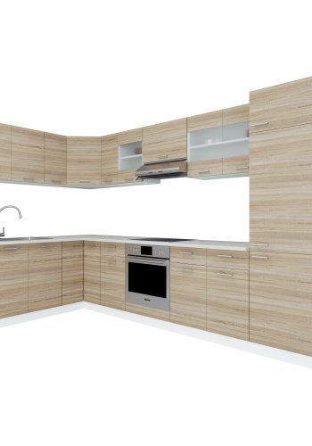 VCM NORDIC Esilo 13-delt hjrnekjkken - glass og naturtre