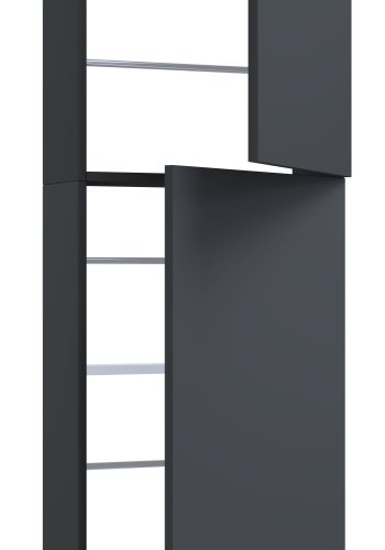 VCM NORDIC Fulisa XL Schuhschrank, m. 2 Türen, 4 Einlegeböden – Holz anthrazitgrau