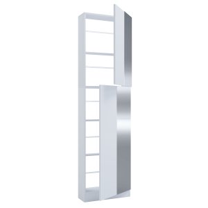 VCM NORDIC Fulisa XL skoskab, m. spejl p 2 lger, 4 hylder - hvid tr