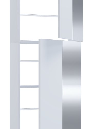 VCM NORDIC Fulisa XL Schuhschrank, mit Spiegel an 2 Türen, 4 Einlegeböden – Holz weiß