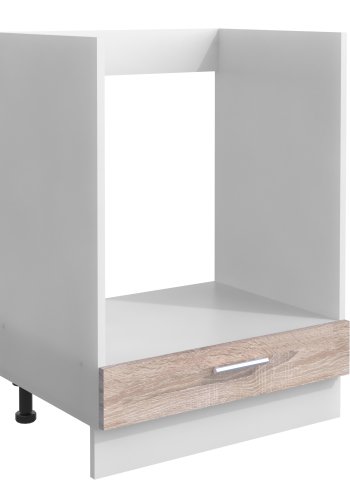 VCM NORDIC Esilo Küchen-Backofenschrank, m. 1 Tür, verstellbare Füße – Weiß und Naturholz