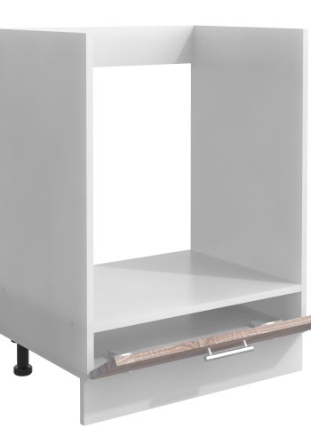 VCM NORDIC Esilo Küchen-Backofenschrank, m. 1 Tür, verstellbare Füße – Weiß und Naturholz