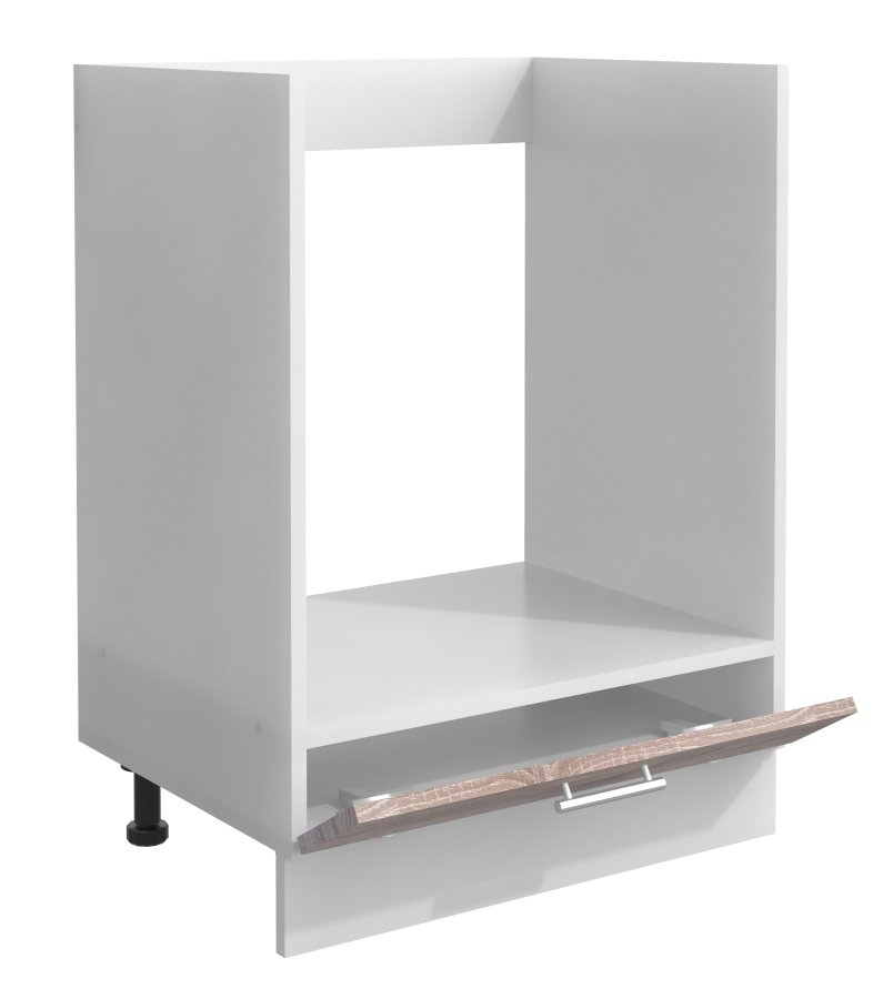 VCM NORDIC Esilo Küchen-Backofenschrank, m. 1 Tür, verstellbare Füße – Weiß und Naturholz