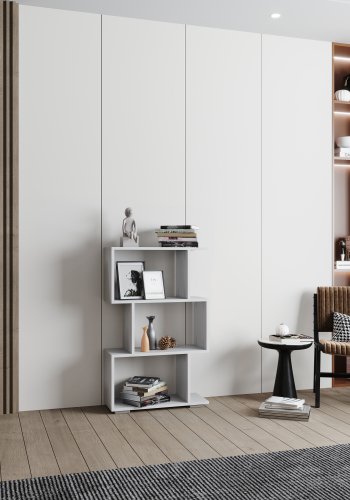 VCM NORDIC Palusa M reol, m. 3 rom - hvitt tre (H:97,4cm x60cm x 23,8cm)