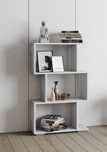 VCM NORDIC Palusa M reol, m. 3 rom - hvitt tre (H:97,4cm x60cm x 23,8cm)