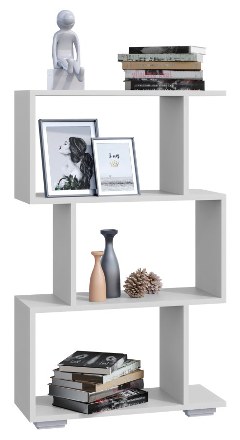 VCM NORDIC Palusa M reol, m. 3 rom - hvitt tre (H:97,4cm x60cm x 23,8cm)