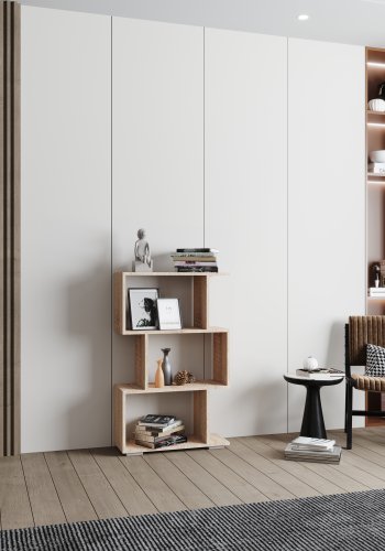 VCM NORDIC Palusa M reol, m. 3 rom - naturlig tre (H:97,4cm x60cm x 23,8cm)