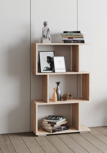 VCM NORDIC Palusa M reol, m. 3 rom - naturlig tre (H:97,4cm x60cm x 23,8cm)