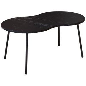 VCM NORDIC Mirola sofabord, m. afrundede kanter - sort marmorlook tr (90x41)