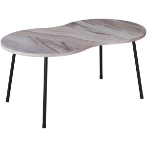 VCM NORDIC Mirola sofabord, m. afrundede kanter - hvid marmorlook tr (90x41)